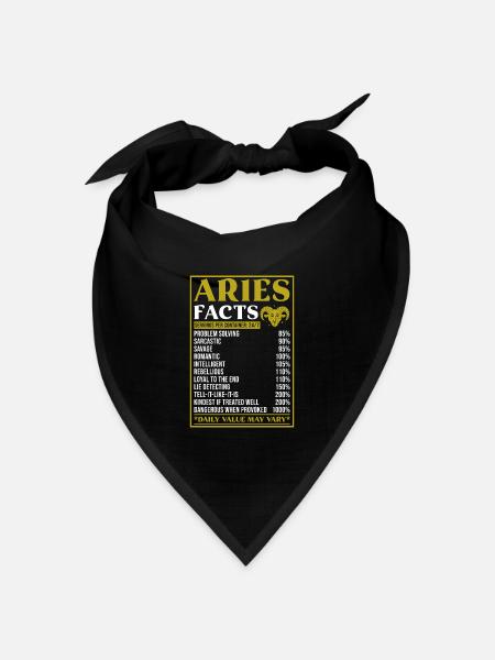 Widder Sternzeichen Geschenk Fakten - Bandana Dreieckstuch - Schwarz