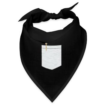 Brusttasche mit Kugelschreiber - Bandana Dreieckstuch - Schwarz - Vorne
