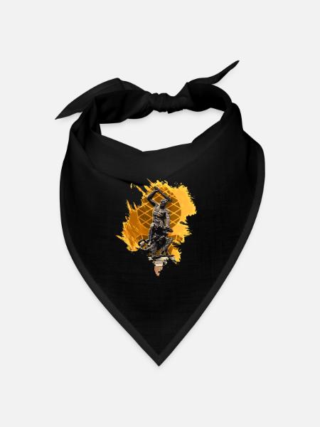Herkulesbrunnen Augsburg - Bandana Dreieckstuch - Schwarz