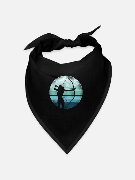 Archery Bow Archer Girl Retro - Bandana Dreieckstuch - Schwarz