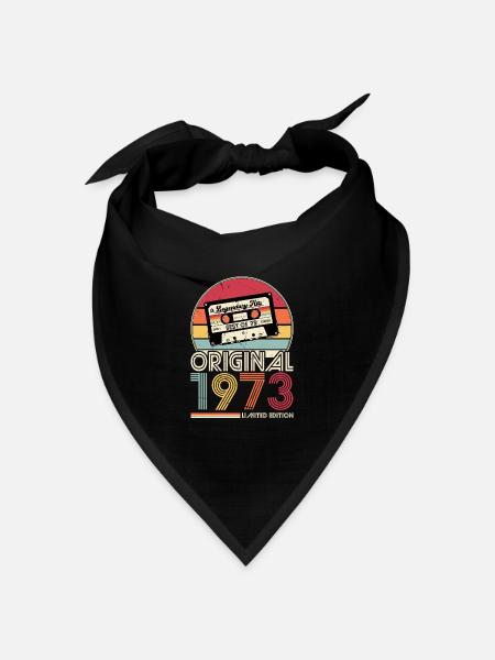 1973 Jahrgang Geburtstag Retro Vintage Geschenk - Bandana Dreieckstuch - Schwarz