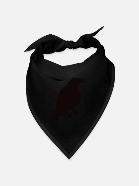 Ein Rabe sitzt im Profil - Bandana Dreieckstuch - Schwarz