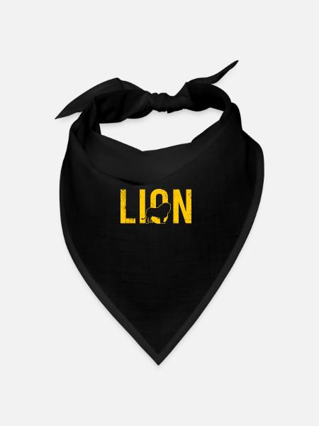 Löwe lion - Bandana Dreieckstuch - Schwarz
