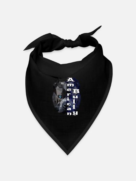American Bully blue line Design - Bandana Dreieckstuch - Schwarz