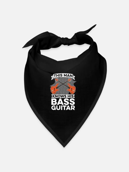 Bass Gitarre Bassgitarre Basser Bassist - Bandana Dreieckstuch - Schwarz