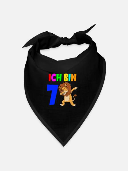 Ich bin 7 - Bandana Dreieckstuch - Schwarz