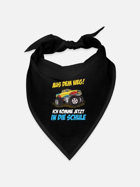 Schulkind Schulanfang Einschulung Monstertruck - Bandana Dreieckstuch - Schwarz