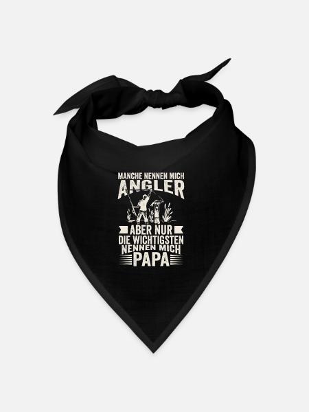 Angler Vater Sohn nennen mich Papa angeln - Bandana Dreieckstuch - Schwarz