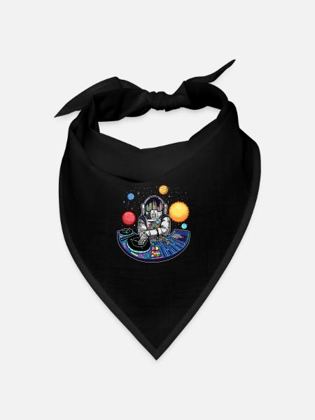 Techno Musik Astronaut DJ Elektromusik Beat - Bandana Dreieckstuch - Schwarz