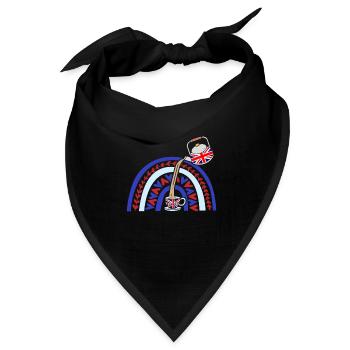 Union Jack Flag Mit Tee Tasse - Bandana Dreieckstuch - Schwarz - Vorne