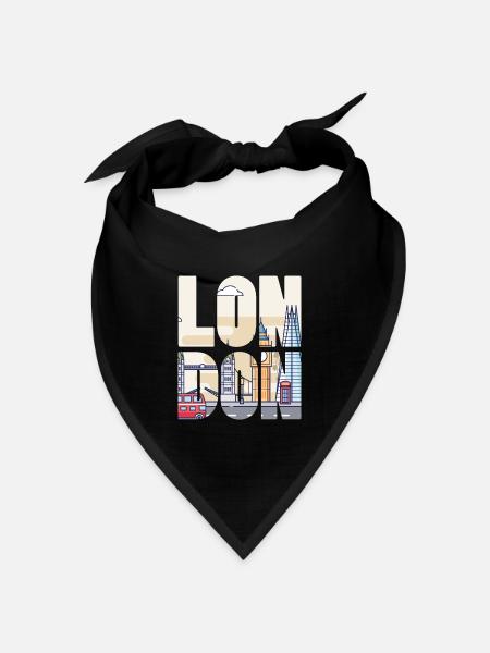 London - Bandana Dreieckstuch - Schwarz