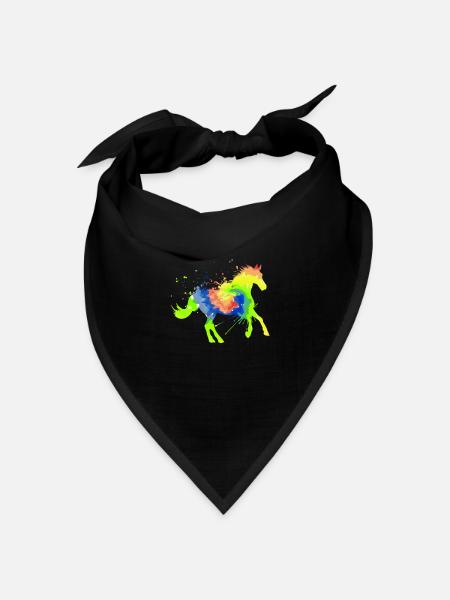 Reitsport Kunst Reiterin Reitsport - Bandana Dreieckstuch - Schwarz