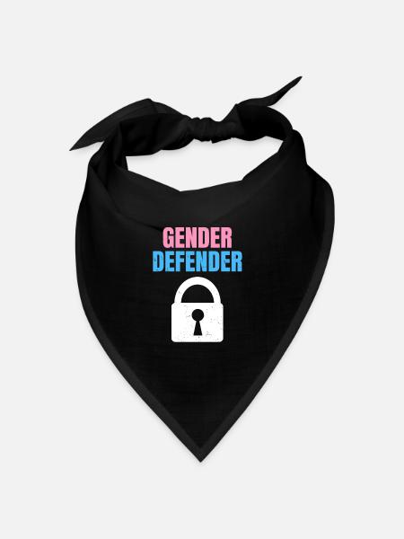 Gender Defender Zitat für einen Keeper der Gender - Bandana Dreieckstuch - Schwarz