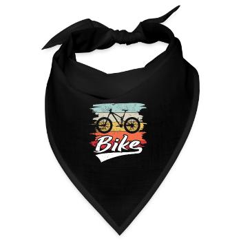 Mountainbike MTB Natur Berge Retro Wave Vintage - Bandana Dreieckstuch - Schwarz - Vorne
