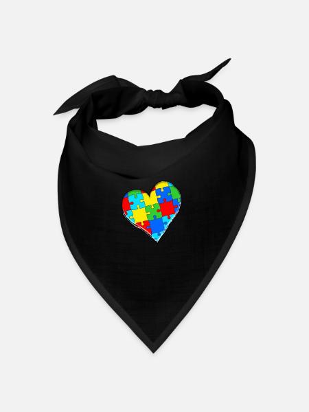 Autismus Geschenk Autist Asperger ADHS Autism - Bandana Dreieckstuch - Schwarz