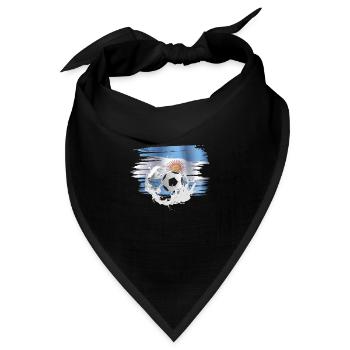 Flagge von Argentinien Argentinien Fußball - Bandana Dreieckstuch - Schwarz - Vorne