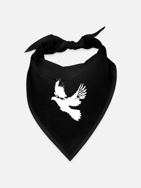 Taube Friedenstaube Design – Symbol der Hoffnung - Bandana Dreieckstuch - Schwarz