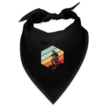 Downhill MTB Natur Berge Retro Wave Vintage - Bandana Dreieckstuch - Schwarz - Vorne