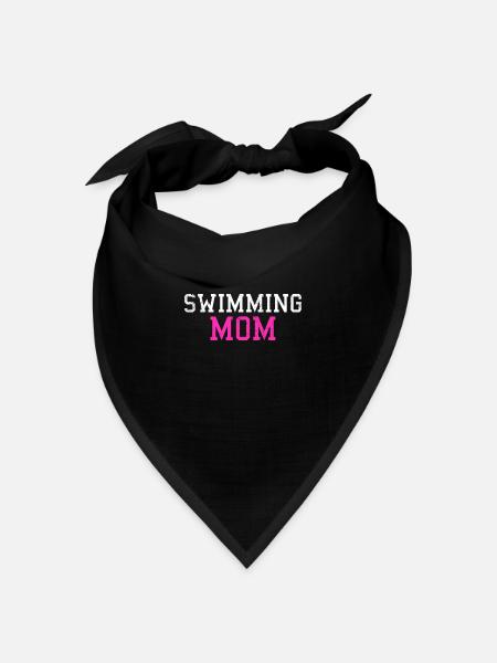 swimming mom - Bandana Dreieckstuch - Schwarz