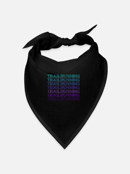 Trailrunning Läufer Laufen Trail Retro - Bandana Dreieckstuch - Schwarz