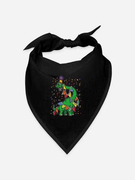 Geburtstagsfeier Dino - Bandana Dreieckstuch - Schwarz