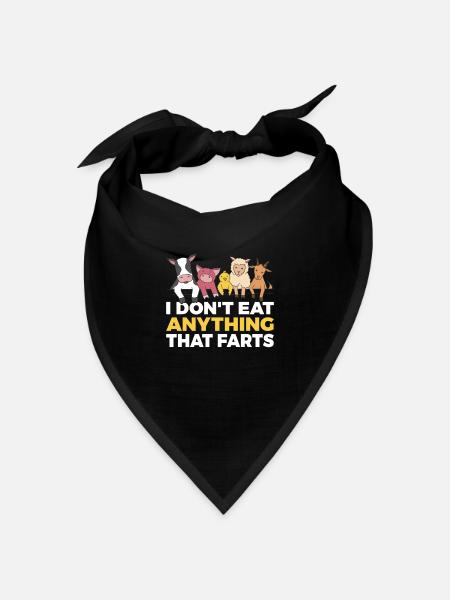 I dont eat anything that farts Veganer Vegetarier - Bandana Dreieckstuch - Schwarz