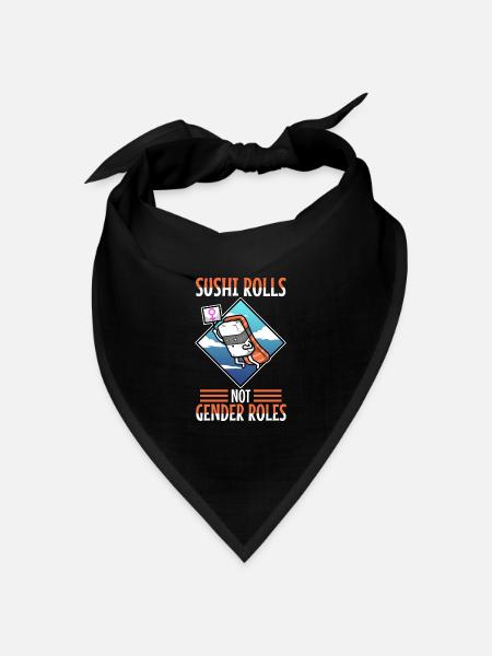 Sushi rolls not gender roles - Bandana Dreieckstuch - Schwarz