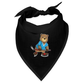 Biber Eishockey Eishockeyschläger - Bandana Dreieckstuch - Schwarz - Vorne