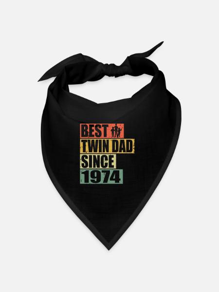 Zwillinge Vater Zwillingsvater seit 1974 - Bandana Dreieckstuch - Schwarz
