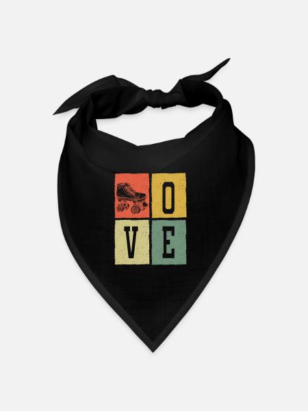 Retro Love Skating Board Skate Skater Skateboard - Bandana Dreieckstuch - Schwarz