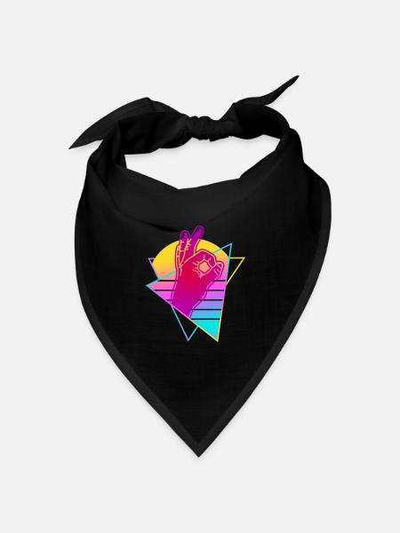 Reingeschaut Retro Vaporwave Reingeguckt - Bandana Dreieckstuch - Schwarz