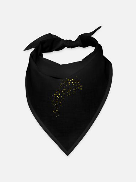 Sternenhimmel Gold - Bandana Dreieckstuch - Schwarz