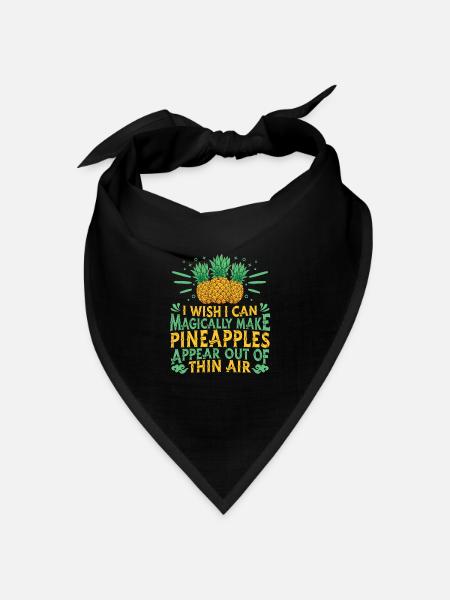 Ananas - Bandana Dreieckstuch - Schwarz
