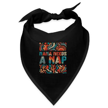 Nickerchenhemd, Mama braucht ein Nickerchen-T-Shirt, Schwangerschaft - Bandana Dreieckstuch - Schwarz - Vorne