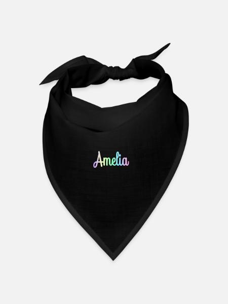 AMELIA Rainbow Minimalist Cursive - Bandana Dreieckstuch - Schwarz