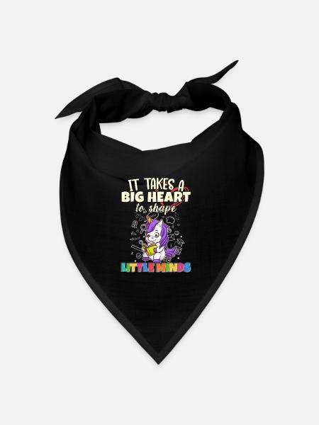 It Takes A Big Heart To Shape Little Minds Teacher - Bandana Dreieckstuch - Schwarz