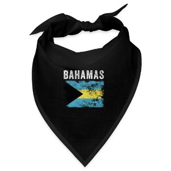 Bahamas Flag Distressed - Bahamas Flagge - Bandana Dreieckstuch - Schwarz - Vorne