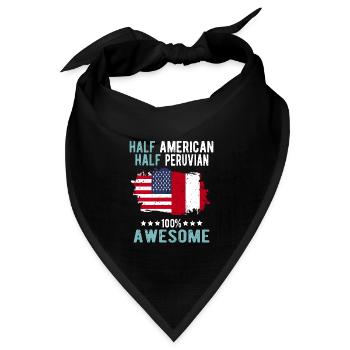 Halb Amerikaner Halb Peruaner - Bandana Dreieckstuch - Schwarz - Vorne