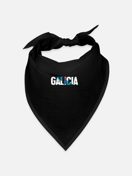 galicia flag, galician - Bandana Dreieckstuch - Schwarz
