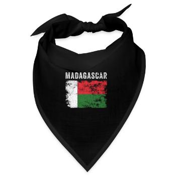 Madagaskar-Flagge Verzweifelte madagassische Flagge - Bandana Dreieckstuch - Schwarz - Vorne
