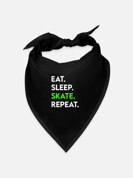 eat sleep skate repeat - Bandana Dreieckstuch - Schwarz