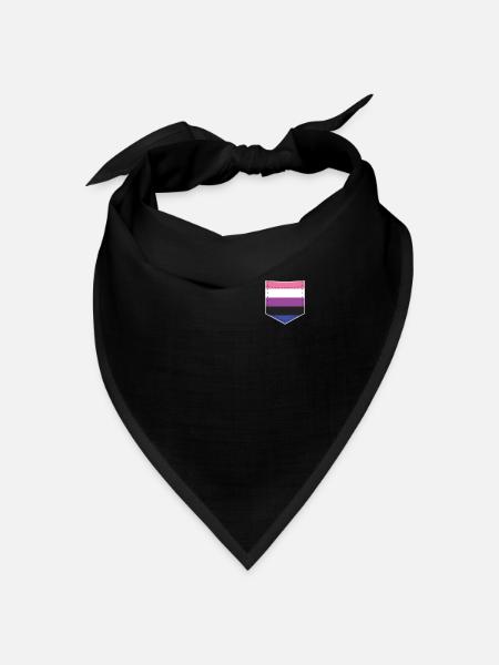 LGBTQ Gender Fluid Pride Flag Tasche - Bandana Dreieckstuch - Schwarz