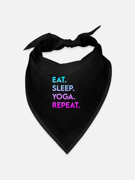 eat sleep yoga repeat - Bandana Dreieckstuch - Schwarz