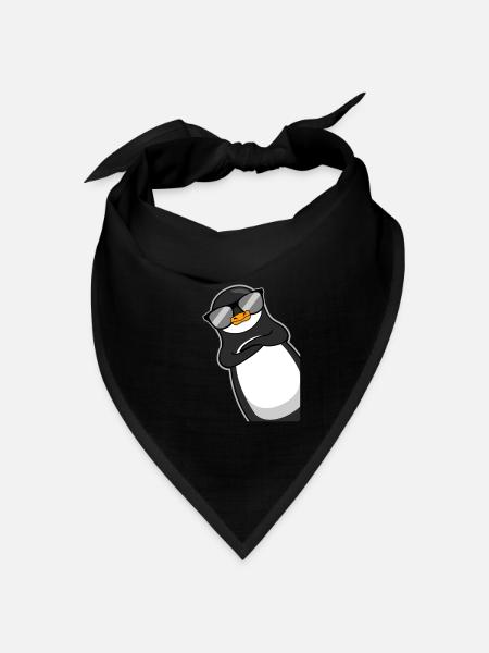 Lustiger Pinguin Mit Sonnenbrille Cooles Geschenk - Bandana Dreieckstuch - Schwarz