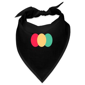 Drei Ovale- Rot - Gelb -Grün - Bandana Dreieckstuch - Schwarz - Vorne