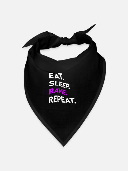 eat sleep rave repeat - Bandana Dreieckstuch - Schwarz