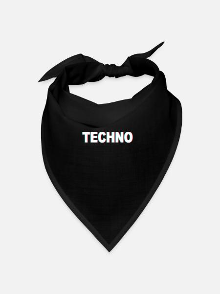 Techno - Bandana Dreieckstuch - Schwarz