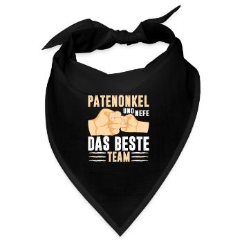 Patenonkel und Nefe das Beste Team Taufpate - Bandana Dreieckstuch - Schwarz - Vorne
