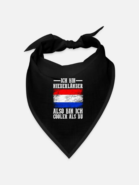 Holland Niederlande Niederländer Niederländisches - Bandana Dreieckstuch - Schwarz