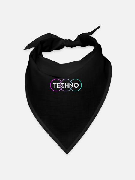 Techno - Bandana Dreieckstuch - Schwarz